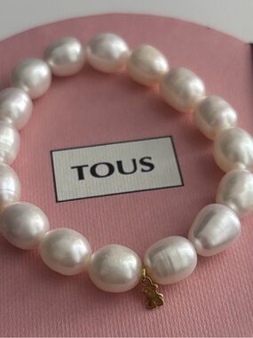 Mini gold TOUS bear pearl bracelet